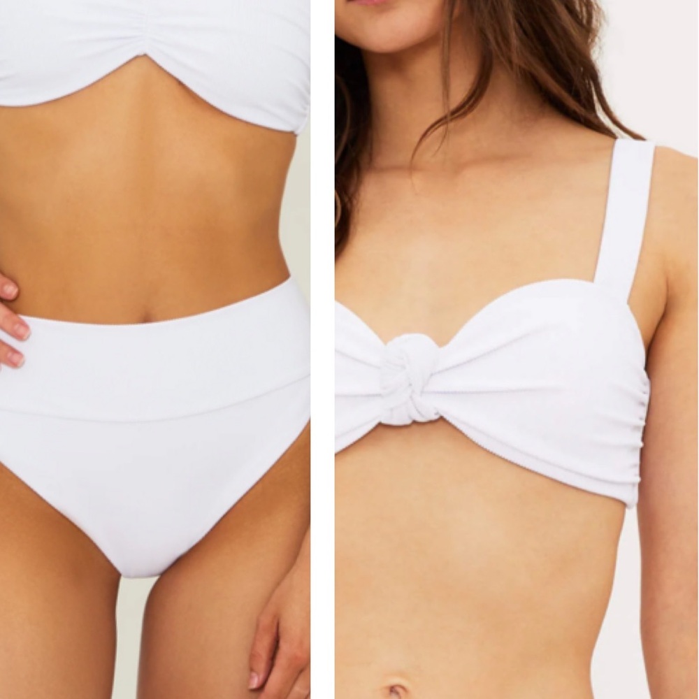 Nwt beach riot twist from white Bikini set rib